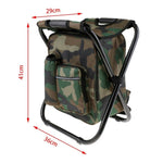 Portable Folding Backpack Chair Camping Stool Cooler Bag Rucksack Beach Fishing 150kg load Black V255-BACKPACKCHAIR-BK