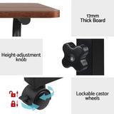 Artiss Laptop Desk Table Adjustable 60CM Dark Wood LA-DESK-60-DW