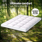 Giselle Bedding 1500GSM Bamboo Pillowtop Mattress Topper 10cm Thick Pad for Back Pain Relief, High TOPPER-BAM-10-D