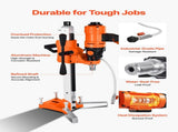 Diamond Core Drilling Machine, 200 mm Drilling Diameter, 2-in-1 Handheld & Stand-Mount Dry and Wet V952-SCJGSZKJ4YC4R55DJ001V3