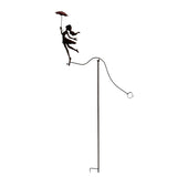 Girl w Red Umbrella Spinner / Balancing Garden Stake 67cm V637-30411SPN