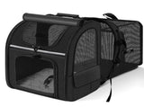 Black Large Expandable Cat Travel Backpack - Breathable & Collapsible Pet Carrier 62x34x43CM V888-ELOSUNG45865