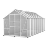 Green Fingers Greenhouse 4.7x2.5x2.26M Double Doors Aluminium Green House Garden Shed GH-ALU-C-470X250-DOU-AB