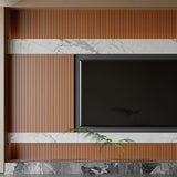 2 Pack Peel and Stick Oak Wood Slat Feature Panels 300x40cm Each DIY TV Headboard PVC Decor V1188-ZXY-131-791