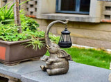Outdoor Sculpture Figurine Statue Elephant Mother's Day Decorations Solar Garden Statues for Patio V1366-AZ2-W-03821