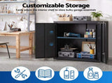 Giantz Steel Tool Cabinet Wall Mount Adjustable Shelf Garage Storage Lockable Black TC-STA-2D-BK