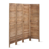 Artiss 4 Panel Room Divider Screen 160x170cm Louver Oak RD-B-0539-4P-BR