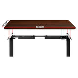 Artiss Standing Desk Motorised Walnut 140CM HASD-114G-BKDF-WADB-140