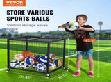 Rolling Sports Ball Storage Cart, Basketball Cage with Double Lids, Sport Equipment Holder Organizer V952-QL363026YCTJW44KTV0