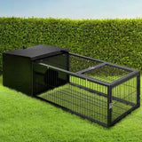 i.Pet Rabbit Cage 122x52cm Hutch Enclosure Carrier Metal PET-RAB-CAGE-L120