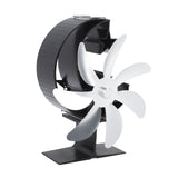 Heat Powered Stove Fan 7 Blade Moon Model Silent Operation Circulating Warm Air Highly Efficient Log V1294-YM0706-3114230120113