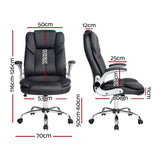 Artiss Executive Office Chair Leather Tilt Black OCHAIR-G-9314-BK