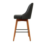 Artiss 4x Bar Stools Swivel Seat Wooden Charcoal BA-TW-8125-CHX4