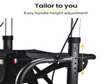 EQUIPMED 2-in-1 Foldable Aluminium Walking Frame Rollator and Transit Wheelchair with Bag, Titanium V219-EQHCRL21A
