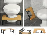 CARLA HOME Bamboo Toilet Stool Foldable and Adjustable Height with Non-Slip Layer for Bathroom LSB-36088