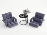 Artiss Floor Sofa Chair & Coffee Table Set, Swivel Lounge Recliner Side Tables FLOOR-0163-G-IND