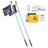 2 PCS 5 FT Whip Light, APP & RF Remote Control Led Whip Light, Waterproof Spiral RGB Chasing Lighted V952-CRKJPPTDZ5YCJCVCMV9