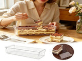 Clear Rectangular Acrylic Dessert Container With Dust Cover Portable Storage For Cake Pastry Home V1369-AZ3-W-14926