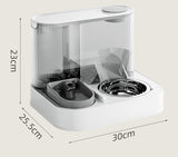 Automatic Pet Feeder and Water Bowl - 2-in-1 Yellow Stainless Steel Bowl Cat Feeding Station V888-ELOSUNG18313