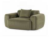 Artiss Compressed Armchair Sofa with Cushion Corduroy No Assembly Green UPHO-L-ARM02-COM-GN