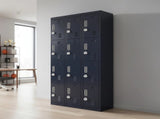 12-Door Locker for Office Gym Shed School Home Storage - 3-Digit Combination Lock V63-839111