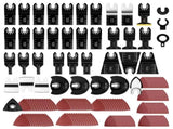 159 PCS Oscillating Saw Blades with Sandpaper, Universal Titanium Multitool Blades for V1258-DP02-C-609