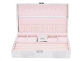 White Artificial Leather Multilayer Jewelry Box Portable Packaging Box for Collecting V1294-YM0721-3115210031011
