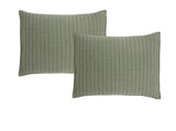 Bianca Pair of Bari Green European Pillowcases 65 x 65cm V442-BCA-PILLOWC-BARI-GREEN-EU