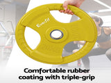 Everfit Barbells 46KG 120CM Dumbbell Barbell Plate Weight Lifting Home Gym Yellow FIT-K-DB-SET-46KG