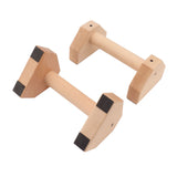 2pcs Wooden Push Up Handles Anti Slip Pushup Bar Handstand Parallettes Bars for Indoor Outdoor 25cm V1294-YM0703-3117230052111