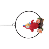 Hanging Iron Ring Parrots Resin Waterproof Exquisite Garden Hanging Parrot Statue Decor for V1294-YM0512-3111220286911