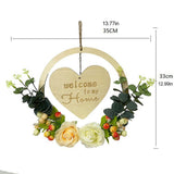 Welcome to My Home Sign Front Door Wood Sign with Love Heart Garland Valentine's Day Decorations for V1294-YM0714-10332494