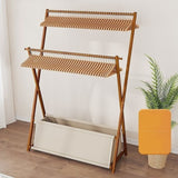 100x155cm Dark Wood Clothes Rail Garment Rack with Freestanding Storage Shelf V63-840741