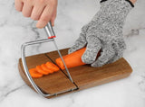 Wooden Cheese Slicer, Cheese Cutter Board with Stainless Steel Blade for Block Cheese, Vegetables, V1192-AZ-W-2809