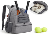 Grey Lightweight Water Resistant Tennis Backpack - Multi-Pocket Sports Bag for Rackets, Balls & Gear V888-ELOSUNG18204