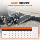 VEVOR Portable Wheelchair Ramp, 91 cm 363 kg Capacity, Non-Slip Aluminum Folding Threshold Ramp, V952-ZDKMJPD36YC19UQ9FV0
