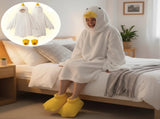 Goose Blanket Hoodie Onesie, Large Warm Wearable Flannel Blankets with Sleeves and Gooses Feet V1189-WXFWAL-20260319-00956