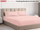 Ramesses Tea Rose 2000TC Cooling Bamboo Combo Set King Single V442-KIT-FITTEDSS-2000COOLBAMBOO-TEAROSE-KS