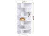 Artiss 7 Tier 360&deg Rotating Shoe Rack Storage Display Shelf White DIY-SHOE-ROT01-WH
