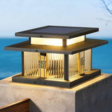 Length 25 cm Outdoor Stainless Steel Post Light, Modern LED Fence Deck Cap Light Lantern Column V1107-124-38201-BLK-25CM