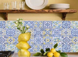 Yellow Ceramic Vase with Lemon Design Mediterranean Style for Home and Kitchen Decor V1258-DP02-BOL-383