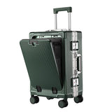 20 Inch Front Opening Carry On Luggage, Aluminium Frame Hard Shell Suitcase with Spinner Wheels, TSA V1265-YY-275