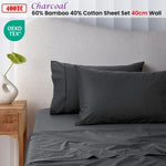 Accessorize 400TC Charcoal Bamboo Cotton Sheet Set 40cm Wall Single V442-HIN-SHEETS-BAMBOOCOTTON40CM-CHARCOAL-SB