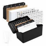 2 Set 3inchx5inch Index Card Holder with Lock, Index Card Box Organizer Storage with , for Home V1366-AZ2-W-15738