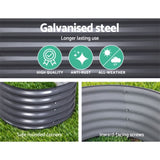 2x Green Fingers Raised Garden Bed 320X80X42cm Oval Planter Box Container Galvanised GARDEN-OVAL-3208042X2