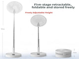 Pink USB Rechargeable Telescopic Folding Fan, Portable Standing & Desktop Quiet Fan with 4 Wind V888-ELOSUNG55640