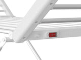 White 220W Electric Heated Towel Rack in Silver with 20 Bars for Fast Drying LSB-59324