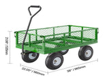 900 Lbs Steel Garden Cart on Wheels, Heavy Duty Pullable Garden Wagon Yard Cart, Outdoor Metal V952-ZXHYTCLS900BG0TN3V0