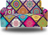 Retro Stretch Sofa Cover L-Shape Couch Protector 2 Seater Armchair Slipcover V1263-JX-3544