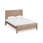 Bed Frame Queen Size in Solid Wood Veneered Acacia Bedroom Timber Slat in Oak V43-BED-NOWQOK